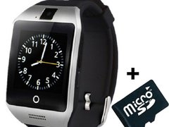 Smartwatch cu telefon iUni Apro U16, Camera, BT, 1.5 inch, Argintiu + Card MicroSD 4GB Cadou